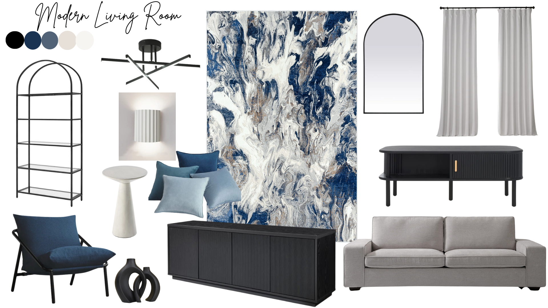 The Art of Modern Living: A Chic Blue and Grey Lounge Experience