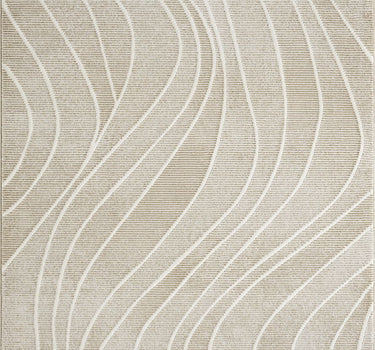 Plush Deco Abstract Washable Cream Rug