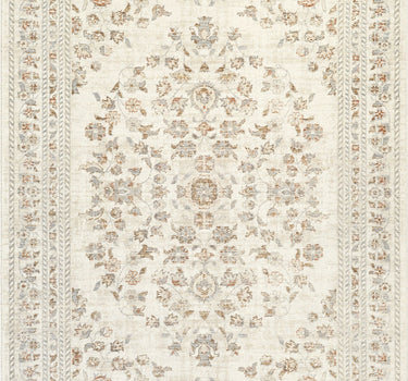 Alara Vintage Garden Floral Washable Beige Rug