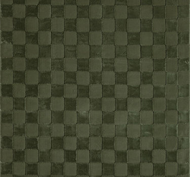 Plush Deco Checkered Washable Green Rug