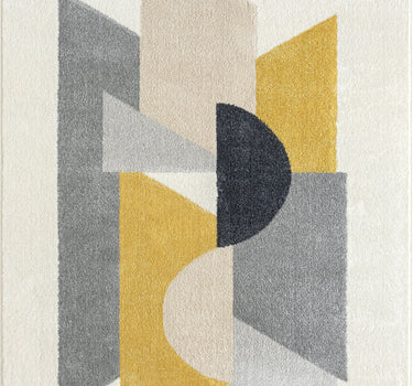 Deco Block Pattern Cream Rug