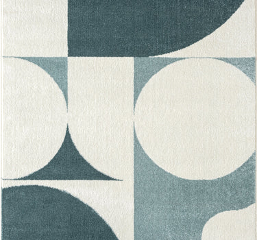 Deco Geometric Circular Green Rug