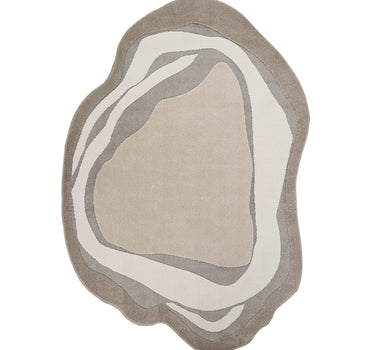 Beau Abstract Organic Shape Neutral Beige Rug