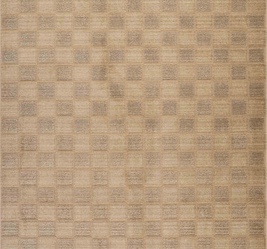 Evelyn Checkered Brown Rug