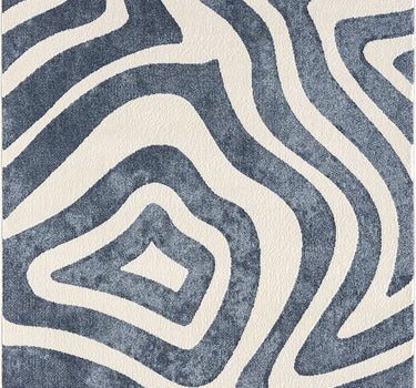 Wave Geometric Blue Rug