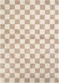 Lisbon Checkered Shag Beige Rug