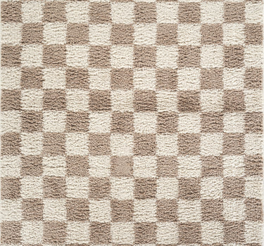 Lisbon Checkered Shag Beige Rug