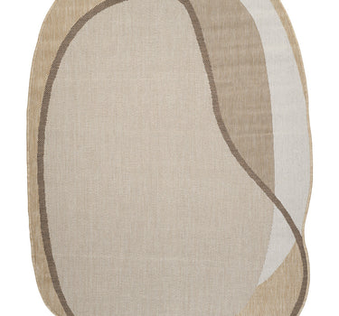 Marlene Organic Shape Beige Taupe Indoor/Outdoor Rug