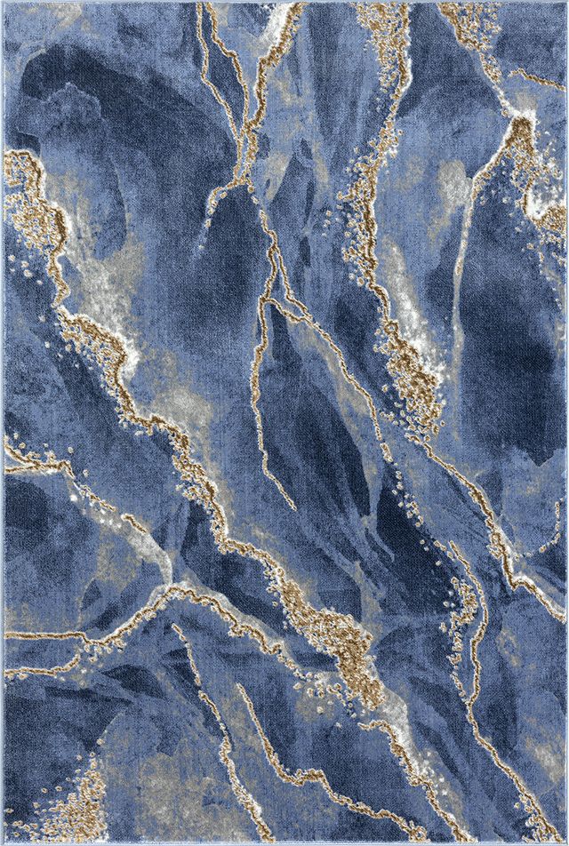Luna Abstract Blue Rug – Abanirugs