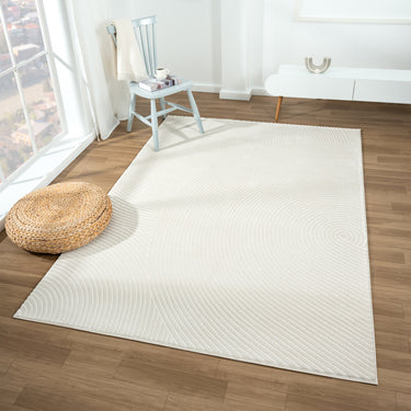 Neutral Geometric Cream Rug