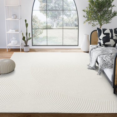 Neutral Geometric Cream Rug