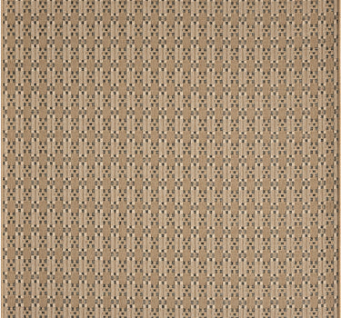 Patio Checkered Stripes Indoor/Outdoor Flatweave Beige Rug