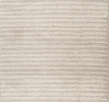 Plush Deco Striped Washable Cream Rug