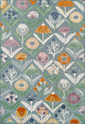 Sakura Garden Floral Indoor/Outdoor Teal Rug