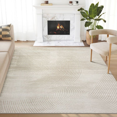 Neutral Geometric Beige Rug
