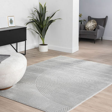 Neutral Geometric Grey Rug