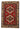 Red Southwestern 6x9 Rug Geometric Design Bright Red with Beige Green Medallions Hand Knotted Antique Wool Rug