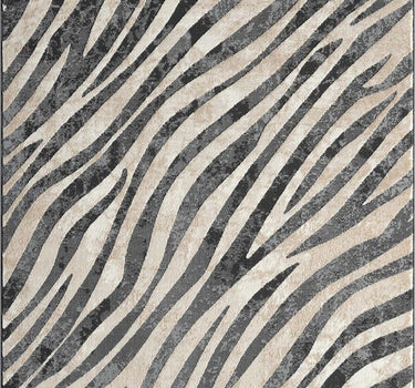 Terra Zebra Stripes Black Rug