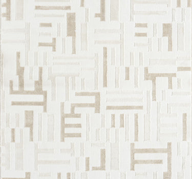 Neutral Geometric Maze Beige Rug