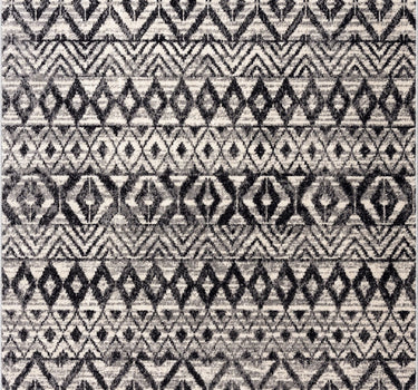 Malibu Tribal Geometric Diamonds Black Rug