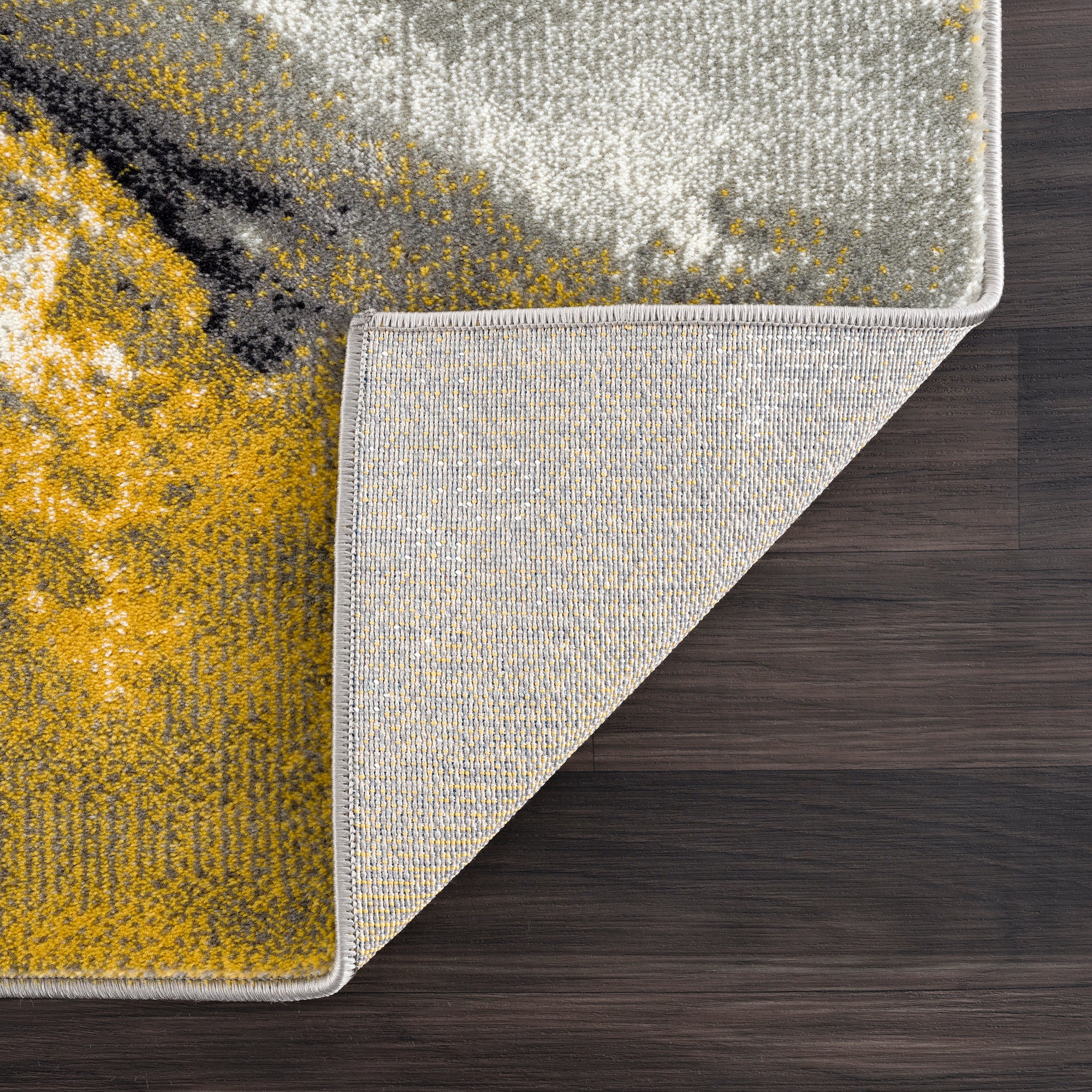 Arto Abstract Waves Yellow Rug – Abanirugs