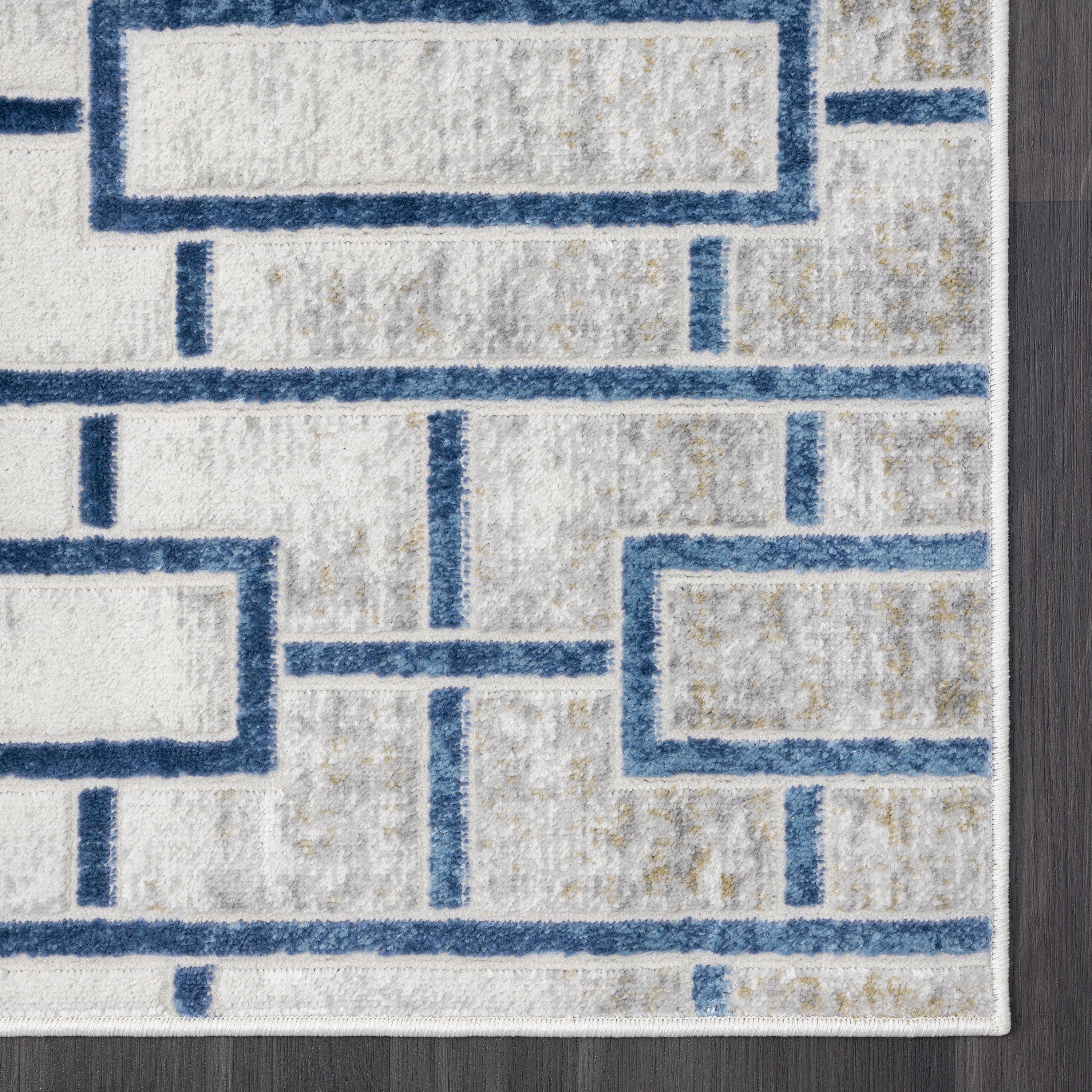 Grey Rectangle Pattern Rug Atlas Rectangle Pattern Grey Rug – Abanirugs