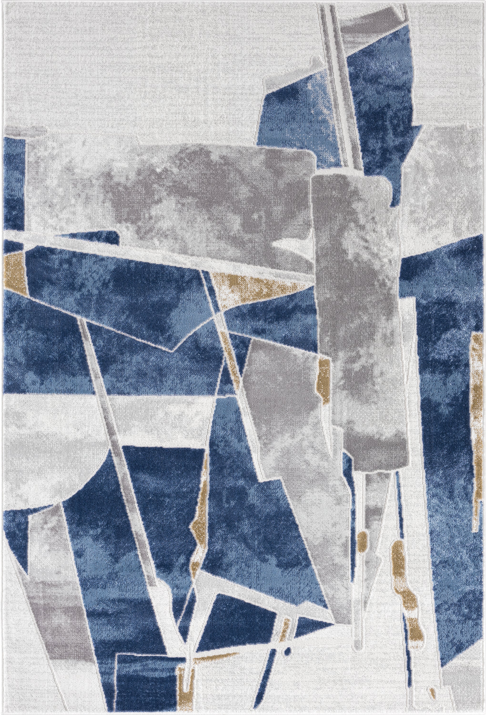 Atlas Abstract Block Painting Blue Rug – Abanirugs