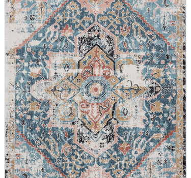 Azure Hexagon Medallion Blue Rug