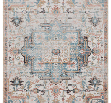 Azure Faded Medallion Beige Rug