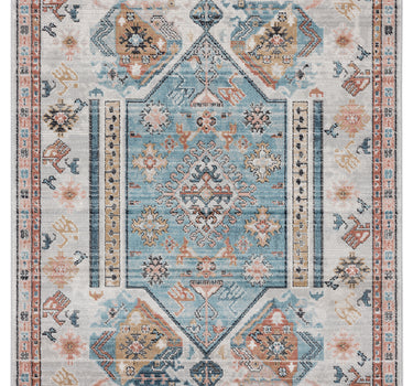 Azure Medallion Tribal Beige Rug
