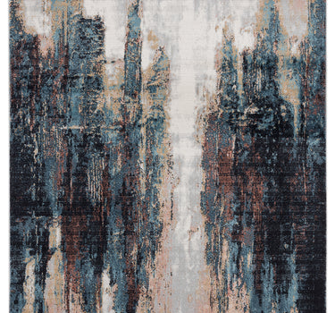 Azure Abstract Painting Blue Rug