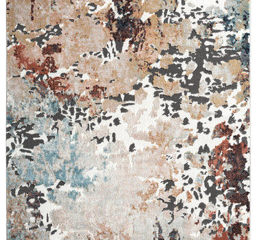Azure Distressed Abstract Multicolor Rug