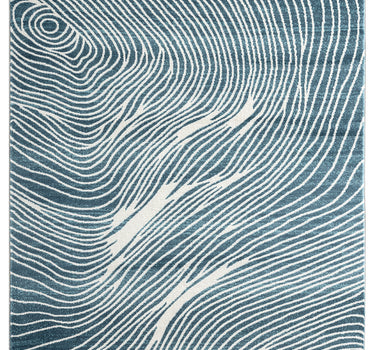 Azure Swirl Modern Blue Rug