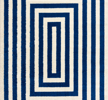 Casa Optical Maze Blue Rug