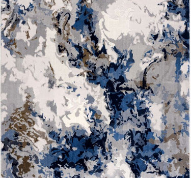 Regal Abstract Washable Blue Rug