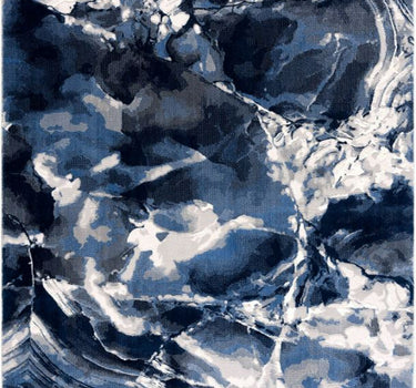 Regal Bold Shapes Washable Blue Rug
