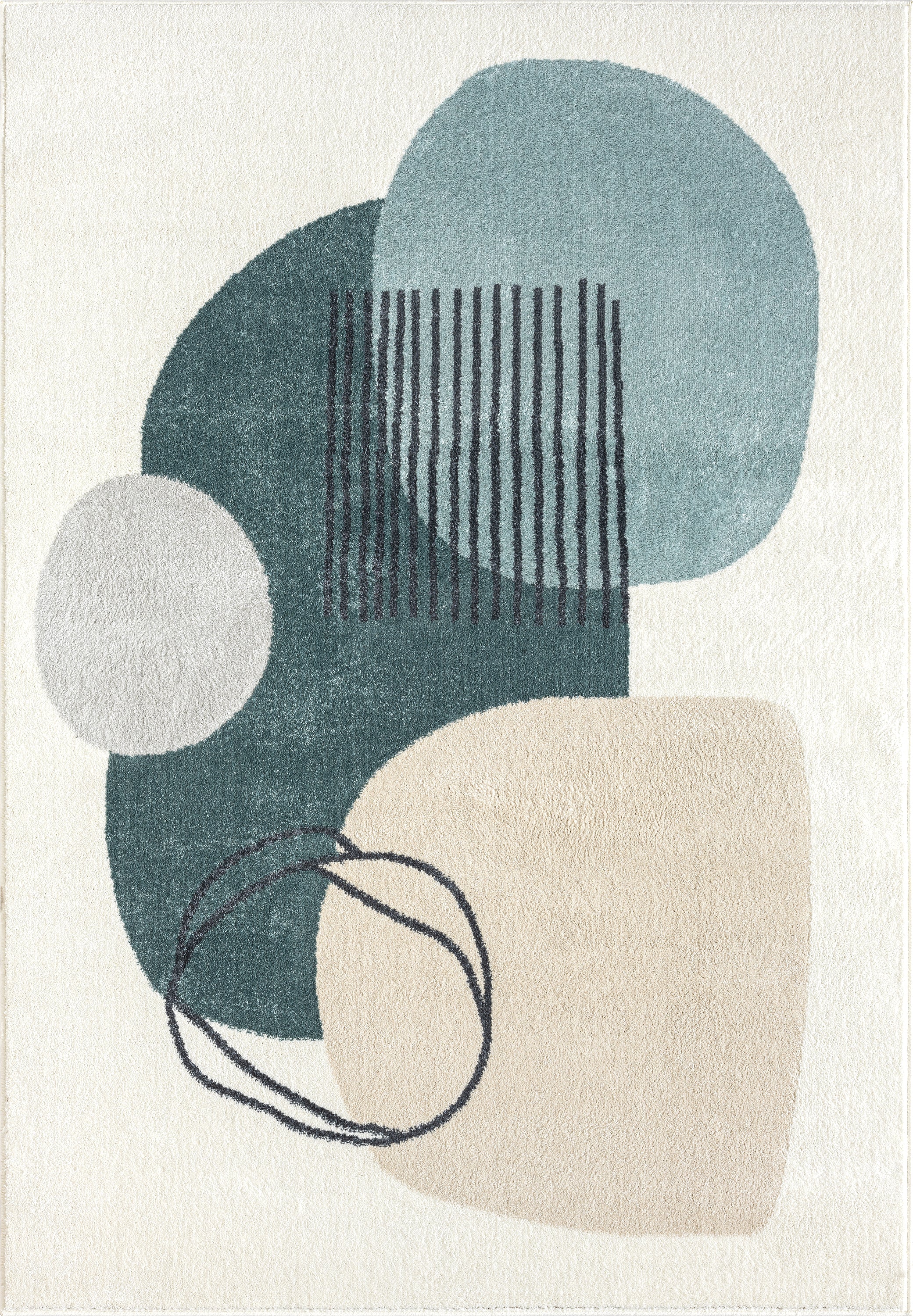 Deco Abstract Ivory Rug – Abanirugs