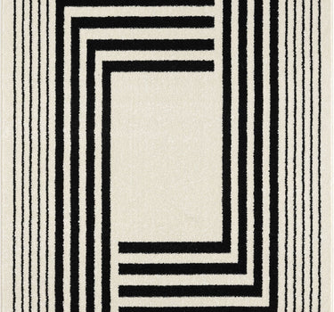 Deco Striped Border Cream Rug