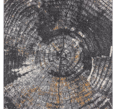 Laguna Wood Fractured Rings Grey Rug