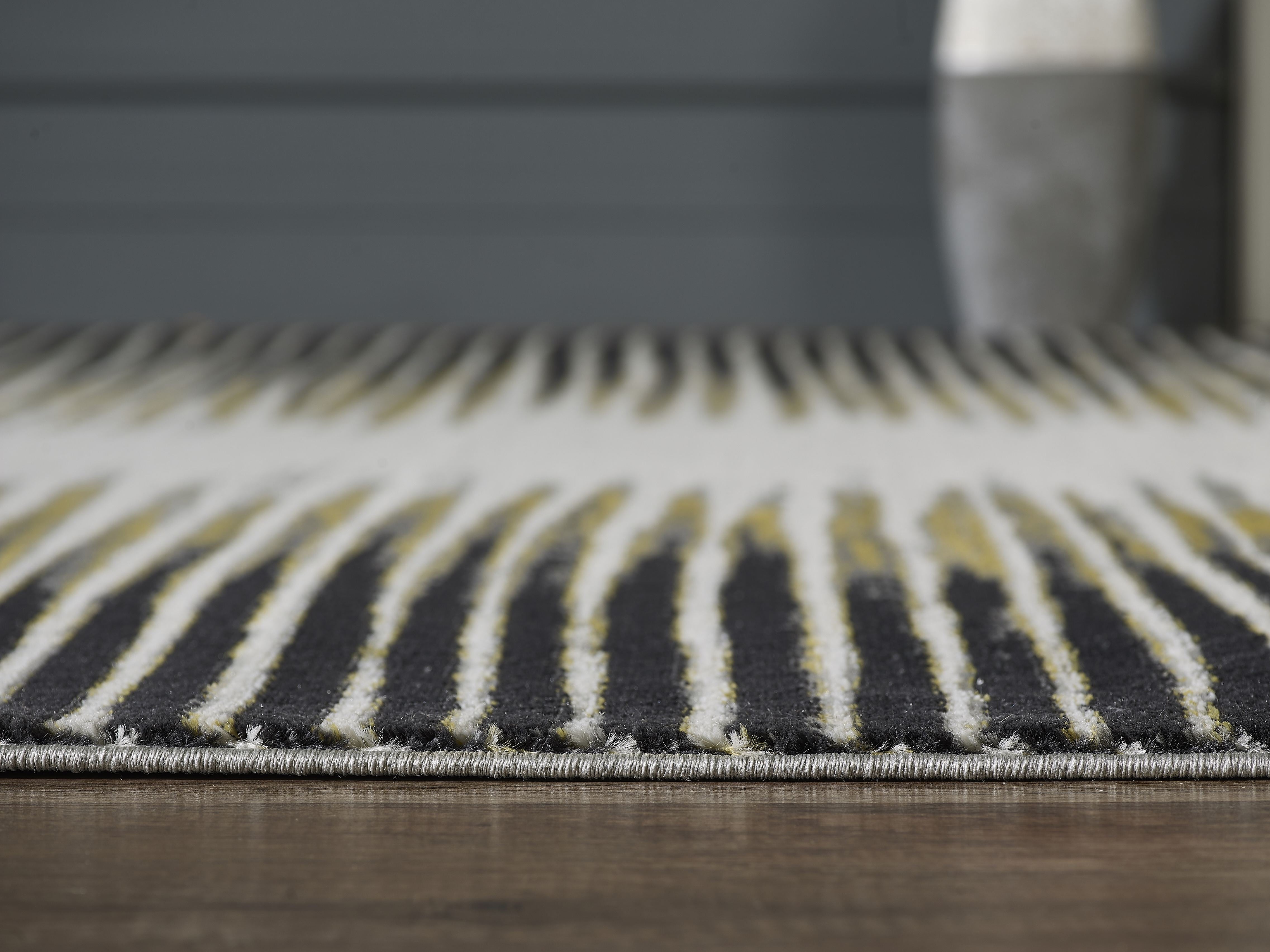 Laguna Abstract Striped Yellow Rug – Abanirugs