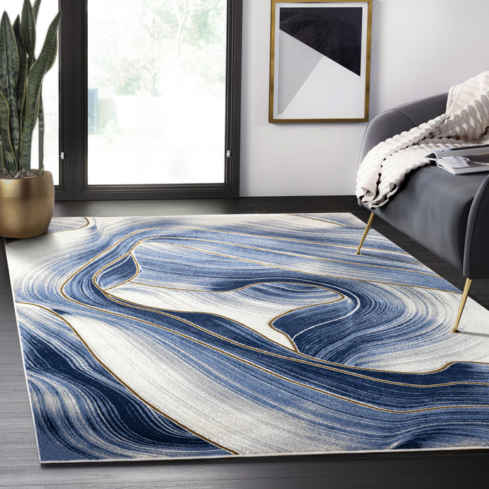 Luna Ribbon Blue Rug – Abanirugs