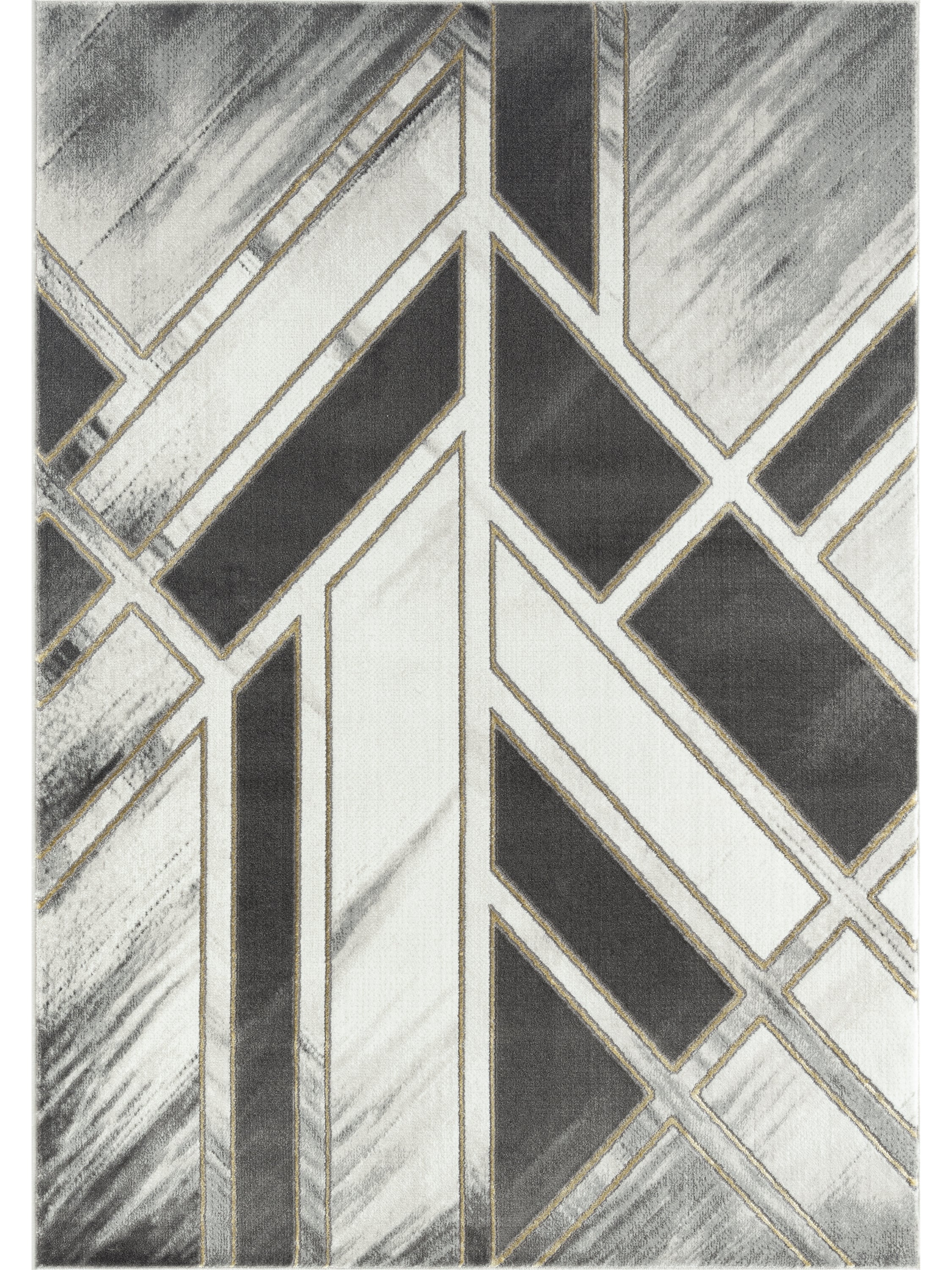 Angular Busy Pattern Rug Luna Modern Angular Grey Rug – Abanirugs