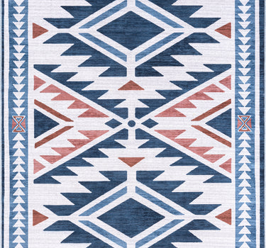 Molana Southwestern Washable Blue Rug