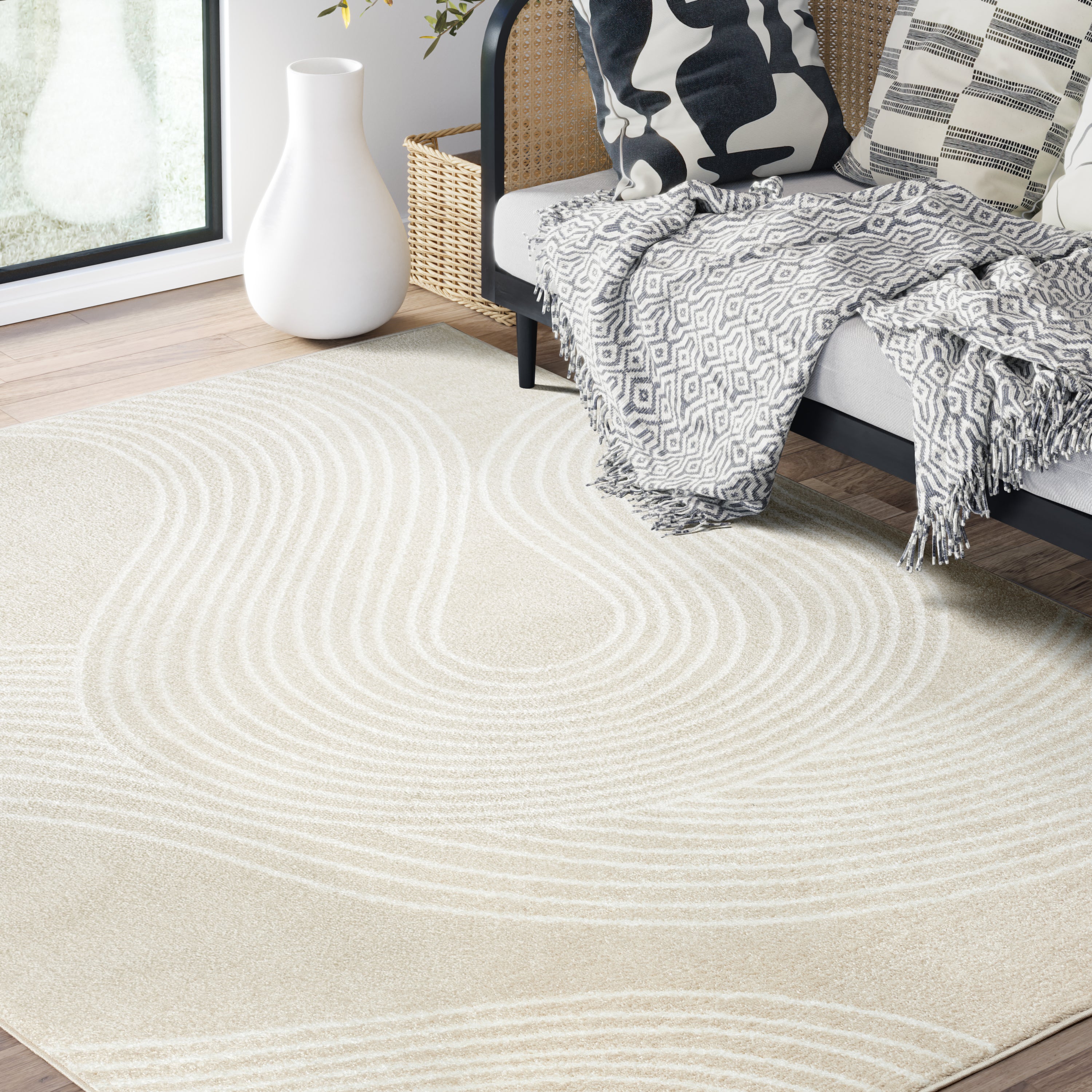 Beige Geometric Design Rugs Nuevo Geometric Beige Rug – Abanirugs
