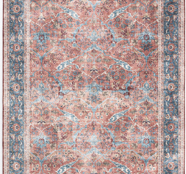 Paloma Red Teal Vintage Washable Rug