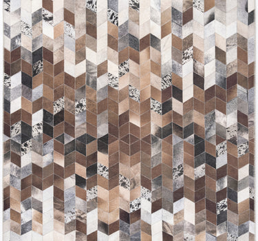 Paloma Geometric Hide Brown Beige Washable Rug