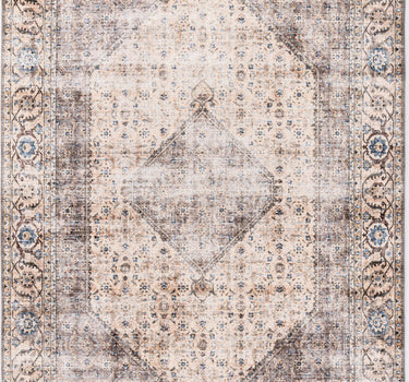 Paloma Brown Medallion Washable Rug