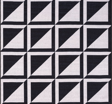 Parker Ivory Black Squares Washable Rug