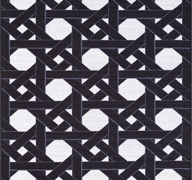 Parker Black Cream Rattan Washable Rug
