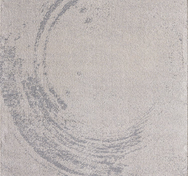 Quartz Beige Grey Spiral Circle Abstract Rug